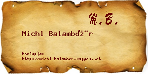 Michl Balambér névjegykártya